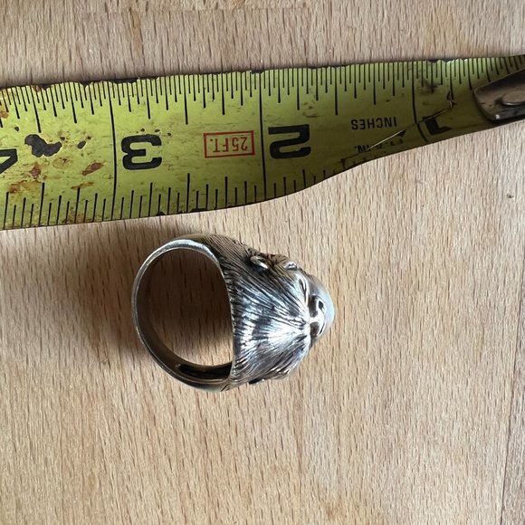 Silver Gorilla Head Men's Ring - size 13 - Picture 3 of 3